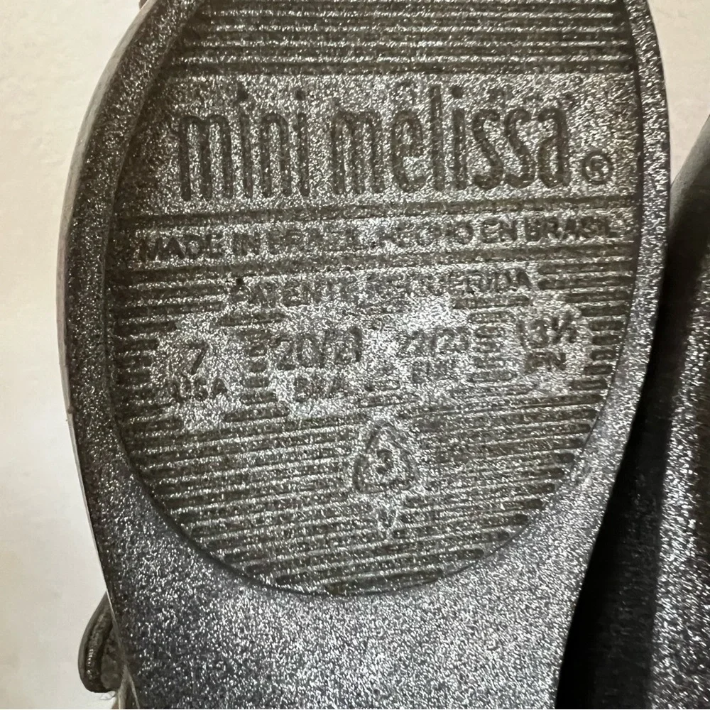 Mini Melissa Toddler Silver Glitter Cat Shoes Size 7